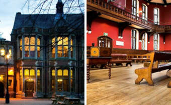 Exterior and interior of the Oxford Union building